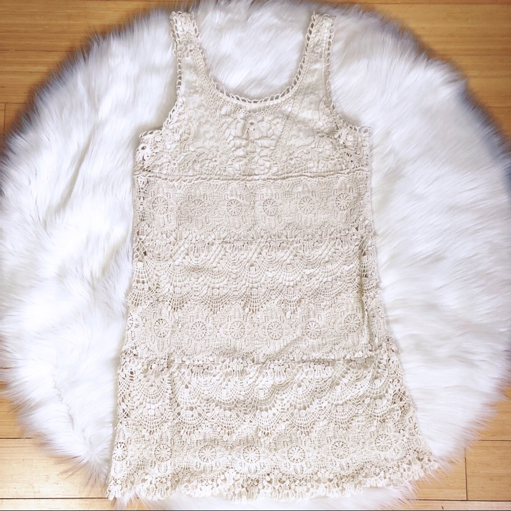 Urban Outfitters Staring at Stars Cream Dress M - Picture 2 of 8